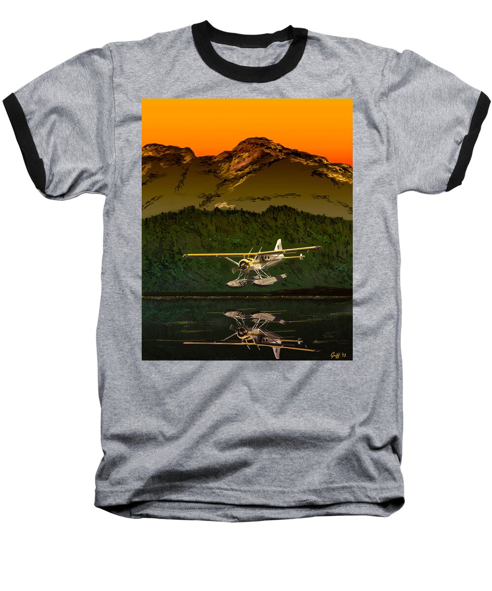Airplanes Baseball T-Shirt featuring the digital art Early Morning Glass by J Griff Griffin