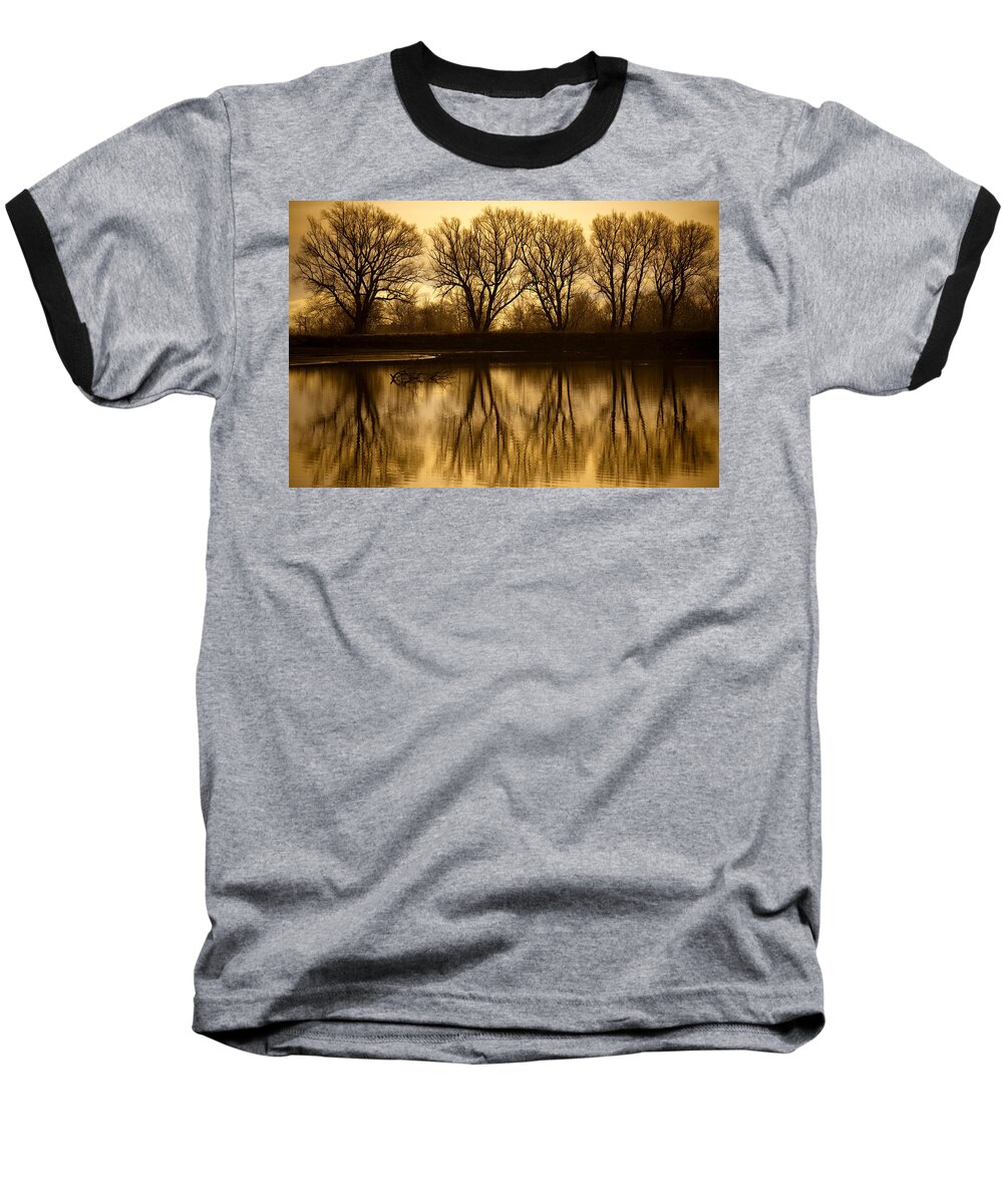 Boulder Baseball T-Shirt featuring the photograph Early Morning Reflections by Marilyn Hunt