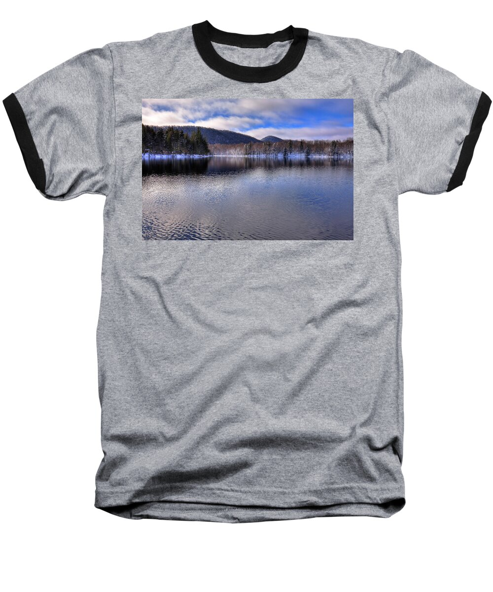 Hdr Baseball T-Shirt featuring the photograph Early Snow on West Lake by David Patterson