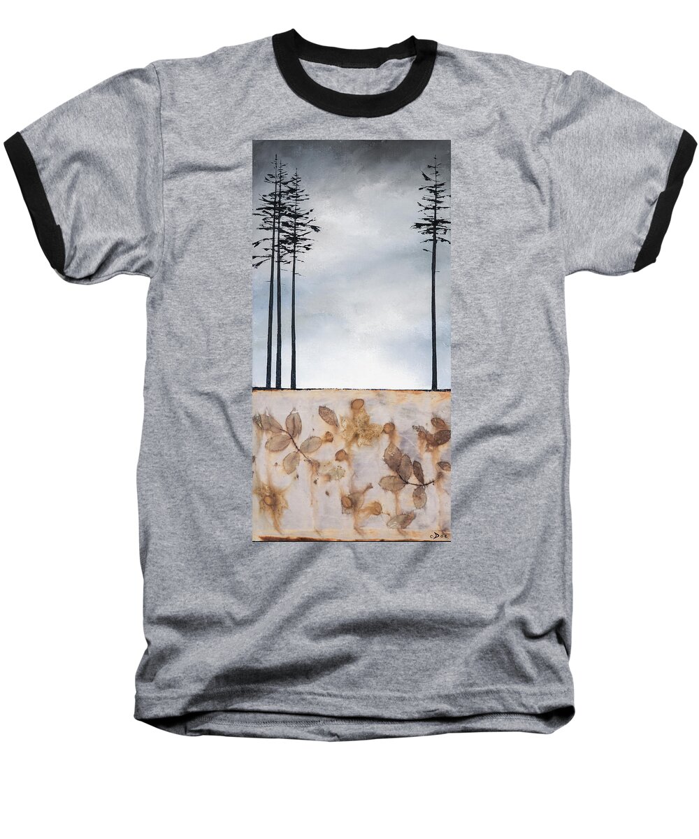 Trees Baseball T-Shirt featuring the painting Earth and Sky by Carolyn Doe