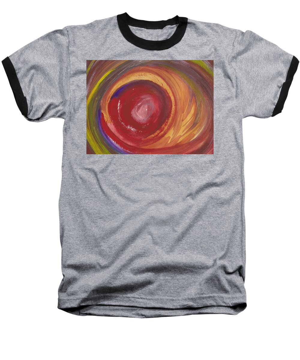 Earth Baseball T-Shirt featuring the painting Earth Storm by Julia Woodman