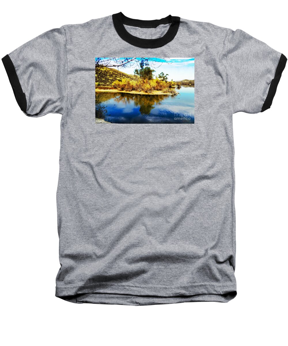Digital Baseball T-Shirt featuring the photograph East Bay, Canyon Lake, CA by Rhonda Strickland