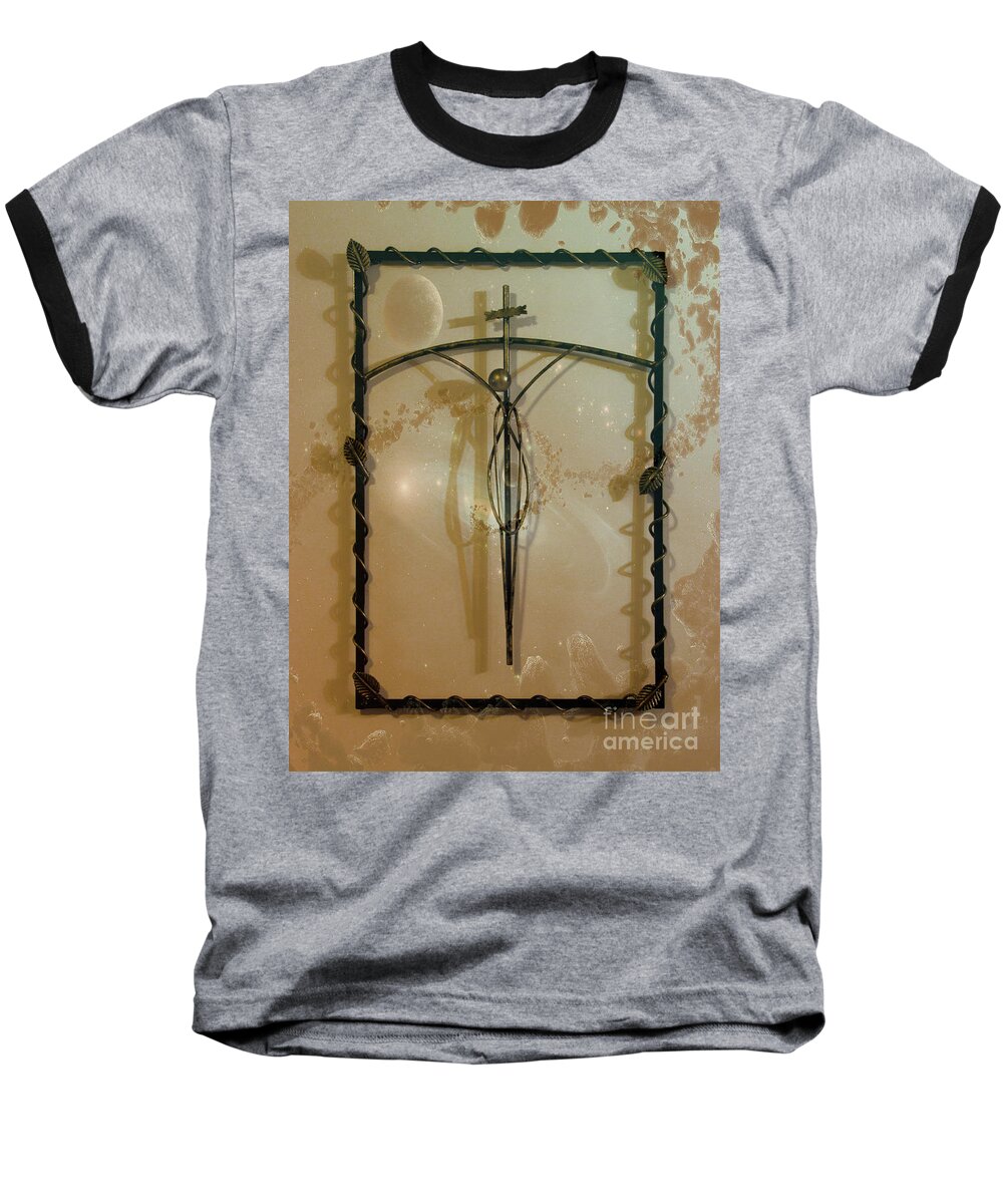 Crucifix Baseball T-Shirt featuring the photograph Easter Remembrance II by Al Bourassa