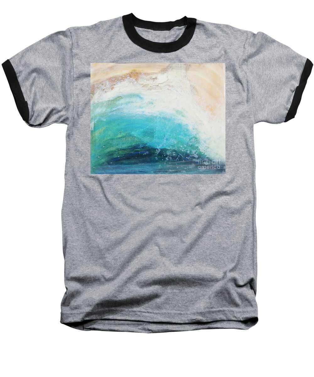 Shore Baseball T-Shirt featuring the painting Ebb and Flow by Shelley Myers