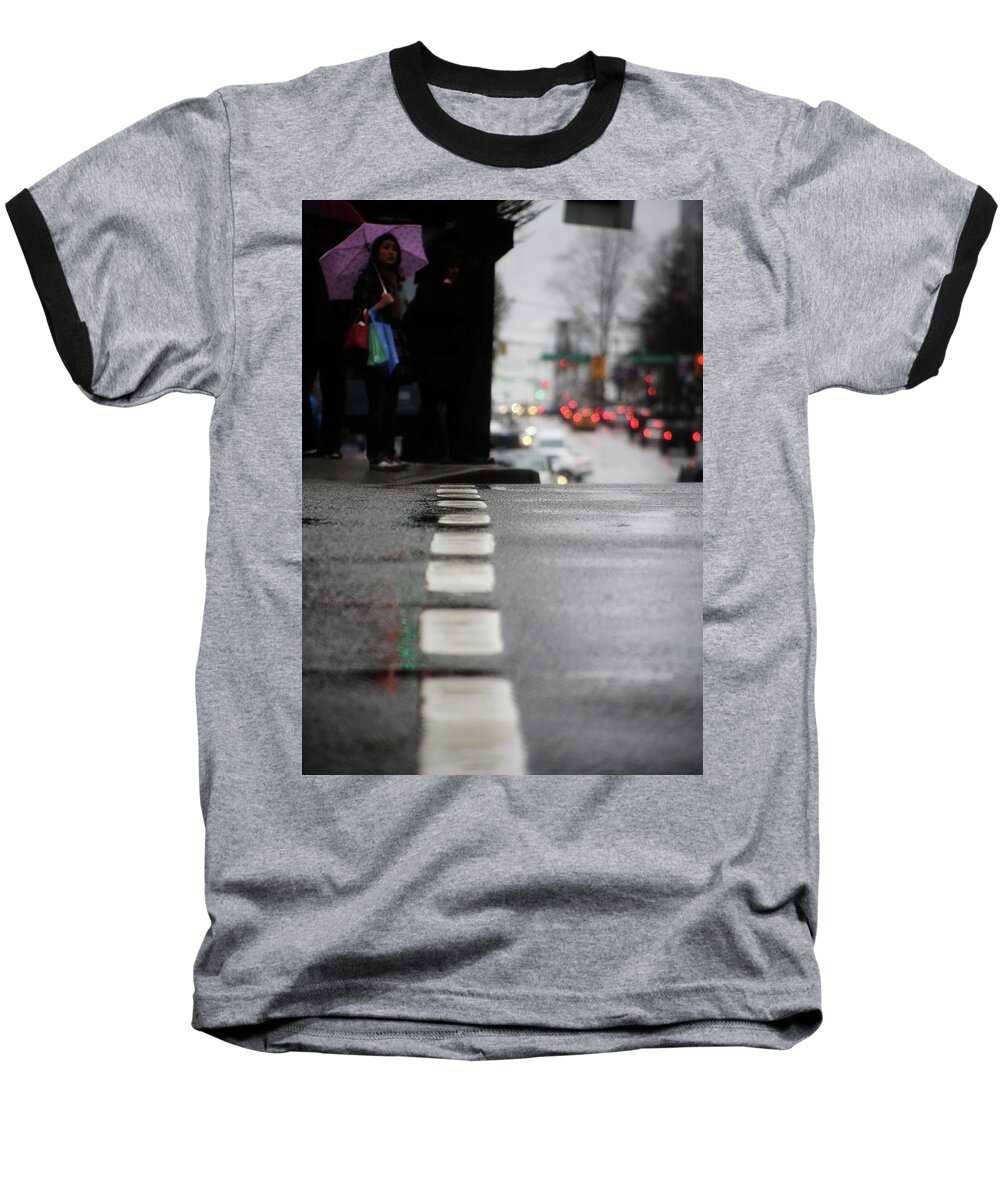 Street Photography Baseball T-Shirt featuring the photograph Echoes in the rain drops by J C