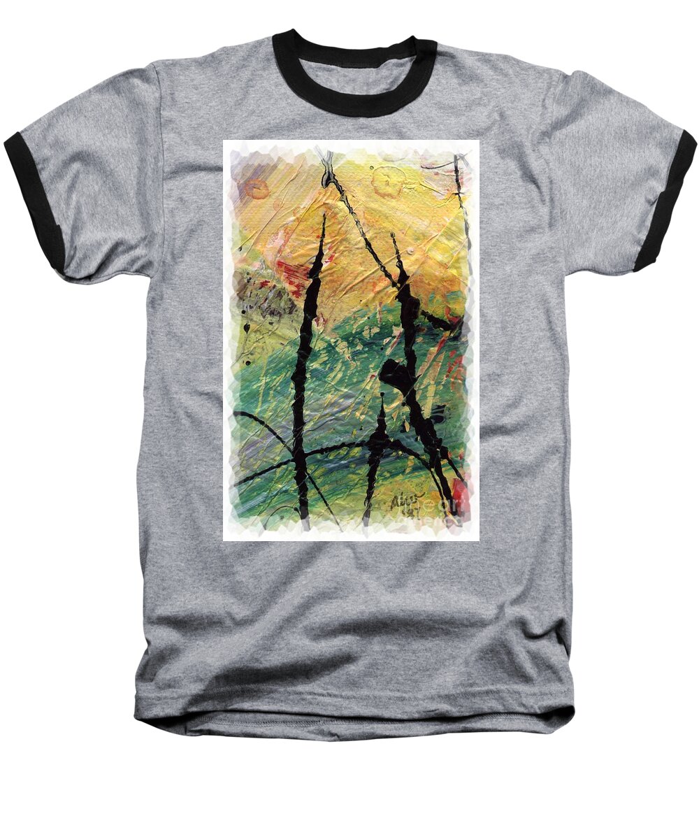 Abstract Baseball T-Shirt featuring the painting Ecstasy II by Angela L Walker
