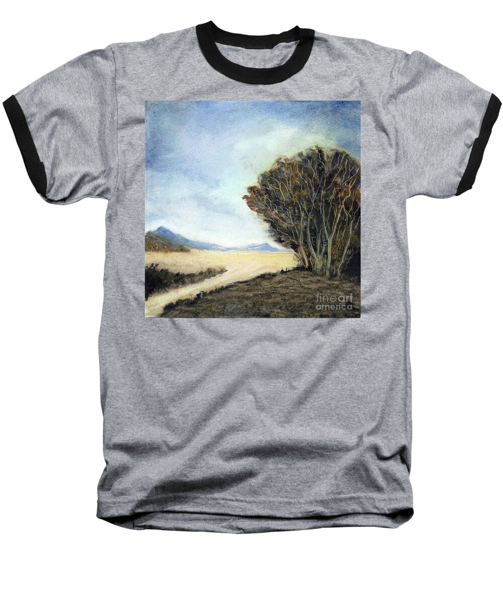 California Baseball T-Shirt featuring the painting Edge of The Mohave by Randy Sprout