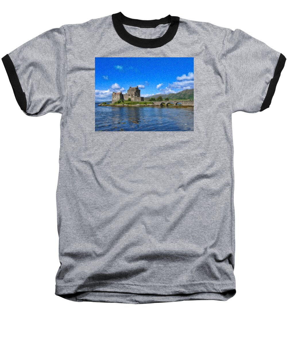 Eilean Donan Castle Baseball T-Shirt featuring the painting Eilean Donan Castle - SCT671252 by Dean Wittle