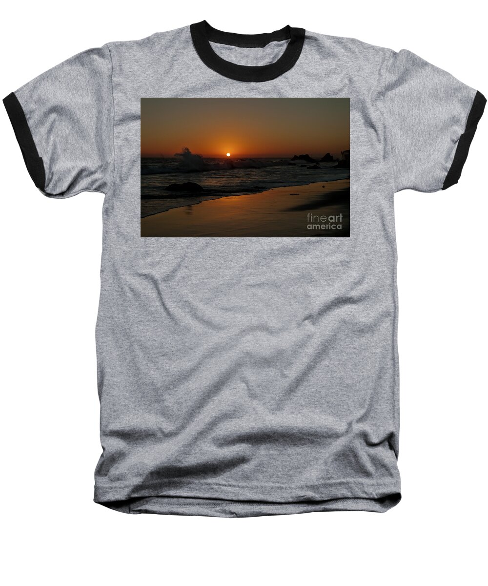 El Matador State Beach Baseball T-Shirt featuring the photograph El Matador Sunset by Ivete Basso Photography