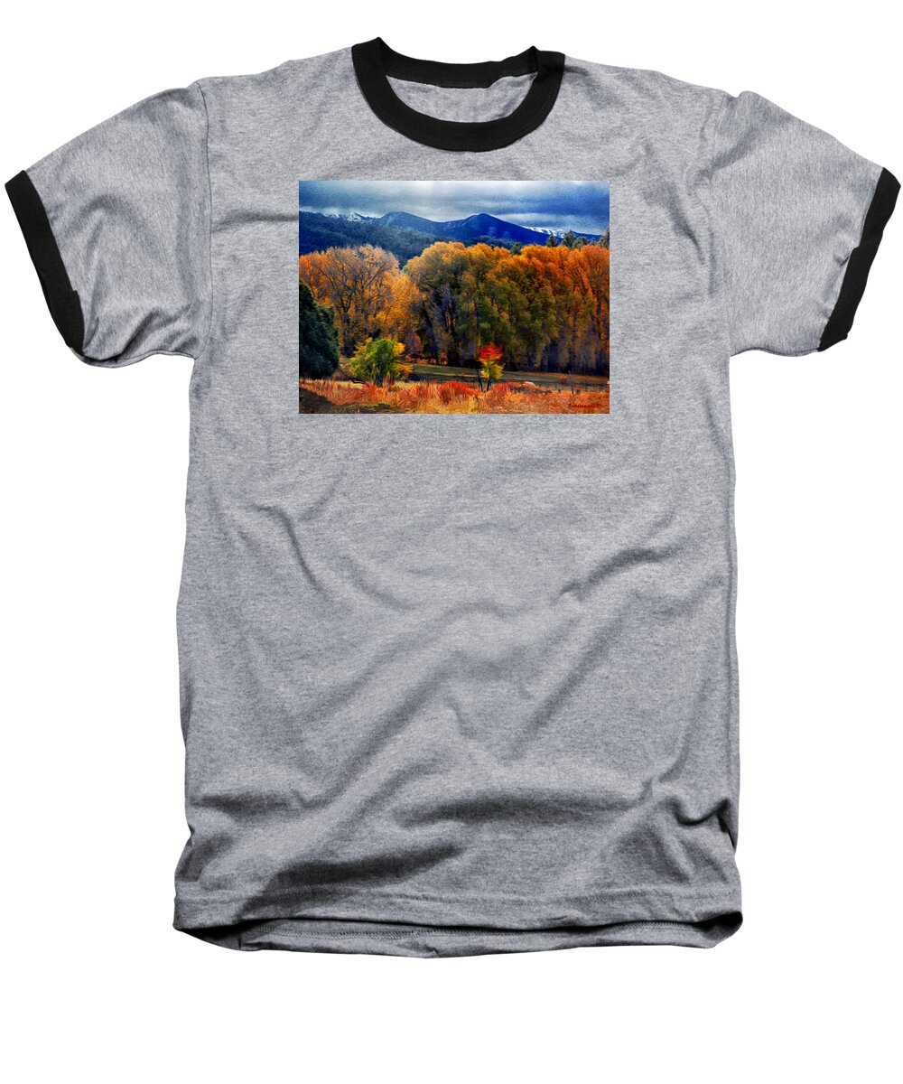 Landscape. Autumn Scene Baseball T-Shirt featuring the photograph El Valle November Pastures by Anastasia Savage Ealy