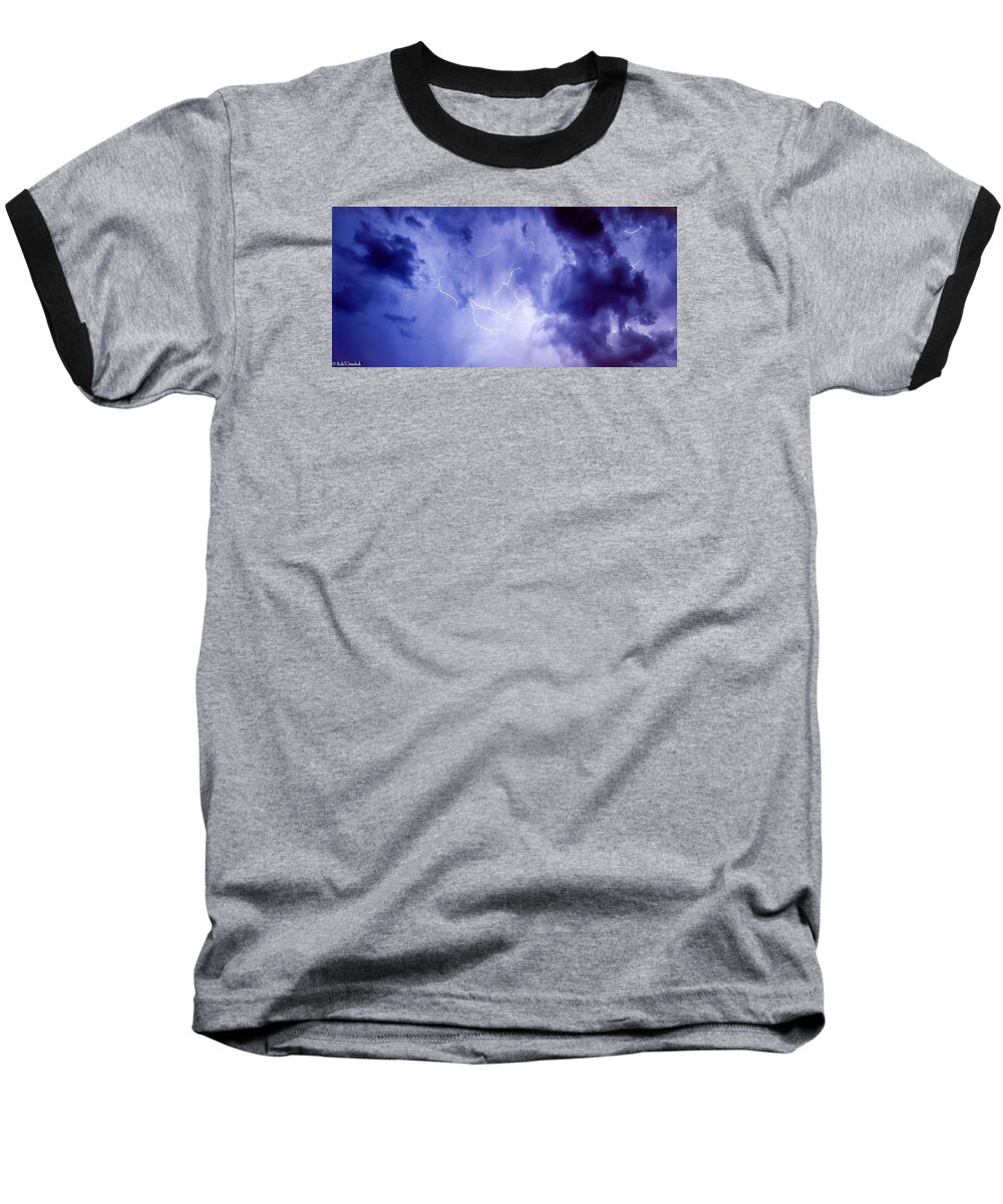 Storm Baseball T-Shirt featuring the photograph Electric Blue by Mike Ronnebeck