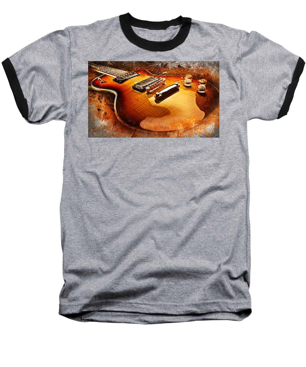 Guitar Baseball T-Shirt featuring the digital art Electric Guitar by Ian Mitchell