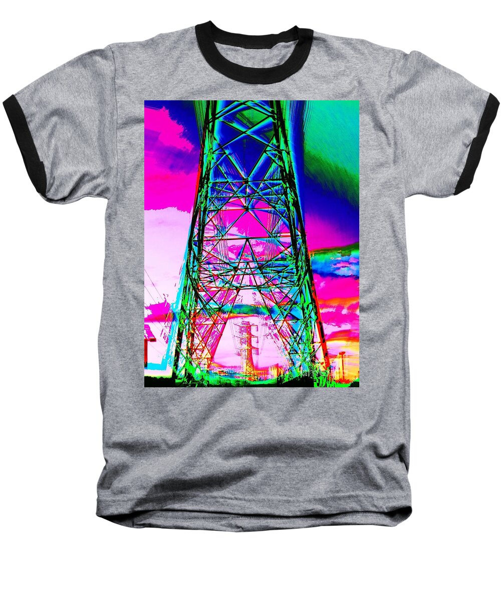 500 Views Baseball T-Shirt featuring the photograph Electric Power by Jenny Revitz Soper