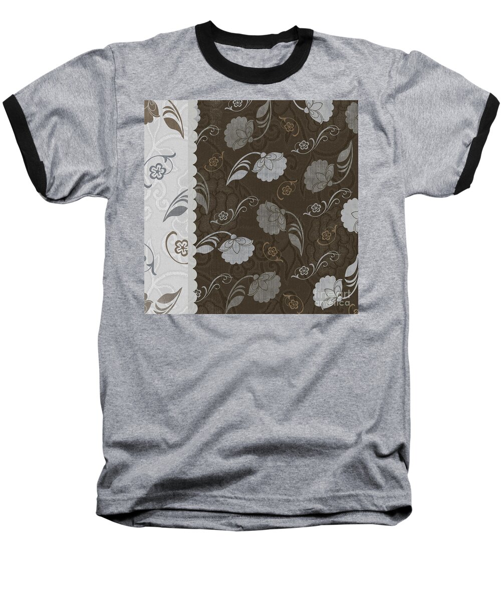 Floral Baseball T-Shirt featuring the painting Elegante IV by Mindy Sommers
