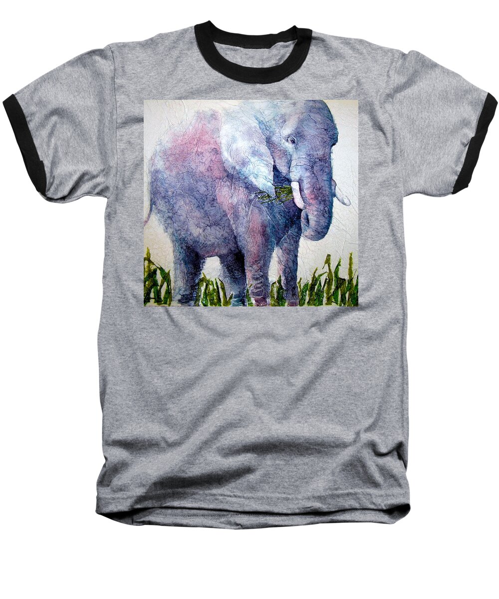 Elephant Baseball T-Shirt featuring the painting Elephant Sanctuary by Amy Stielstra