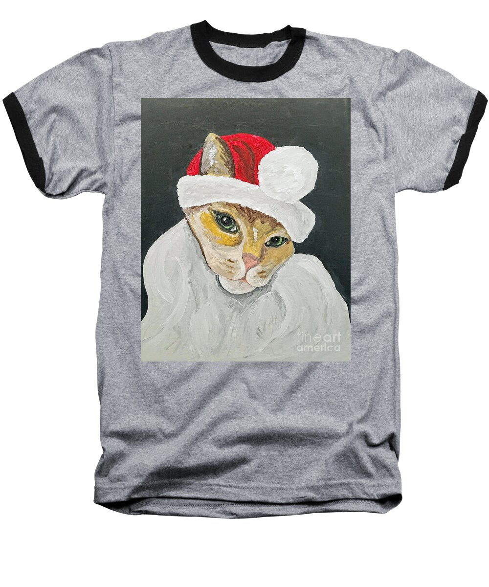 Pet Portrait Baseball T-Shirt featuring the painting Ellie Date With Paint Nov 20th by Ania M Milo