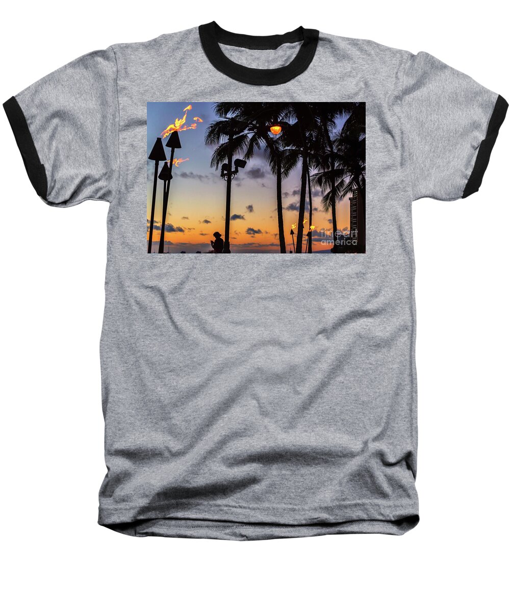 Hawaii Baseball T-Shirt featuring the photograph End of the beautiful day. Hawaii by Sal Ahmed