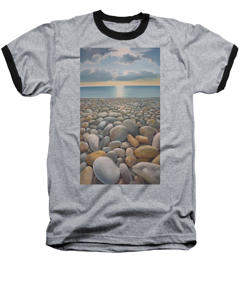  Baseball T-Shirt featuring the painting End Of The Day by Caroline Philp