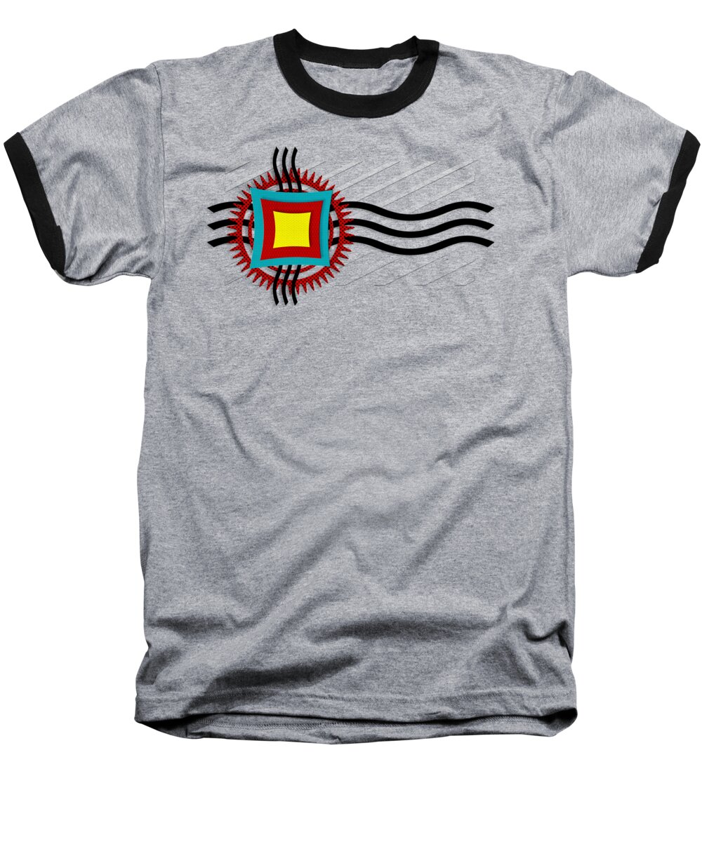 American Indian Style Baseball T-Shirt featuring the digital art Energy Flow by Shawna Rowe