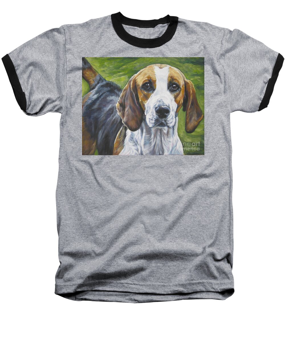 English Foxhound Baseball T-Shirt featuring the painting English Foxhound by Lee Ann Shepard