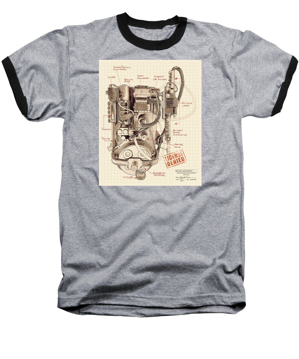 Ghostbusters Baseball T-Shirt featuring the digital art EPA Application #012938RT34 by Kurt Ramschissel