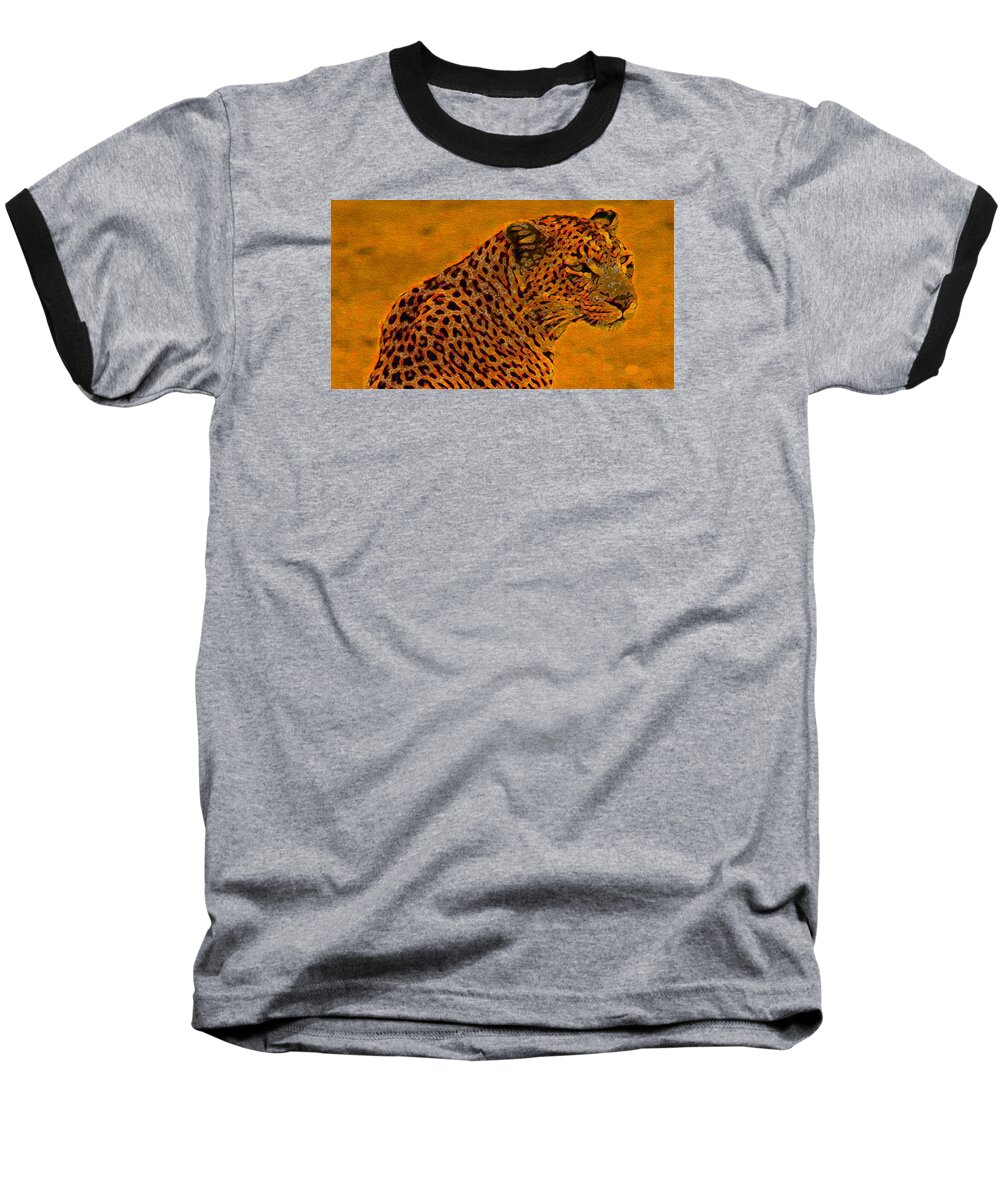 Leopard Baseball T-Shirt featuring the digital art Essence of Leopard by Stephanie Grant