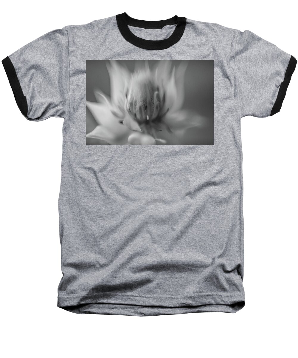 Plant Baseball T-Shirt featuring the photograph Ethereal in Black and White by Teresa Wilson