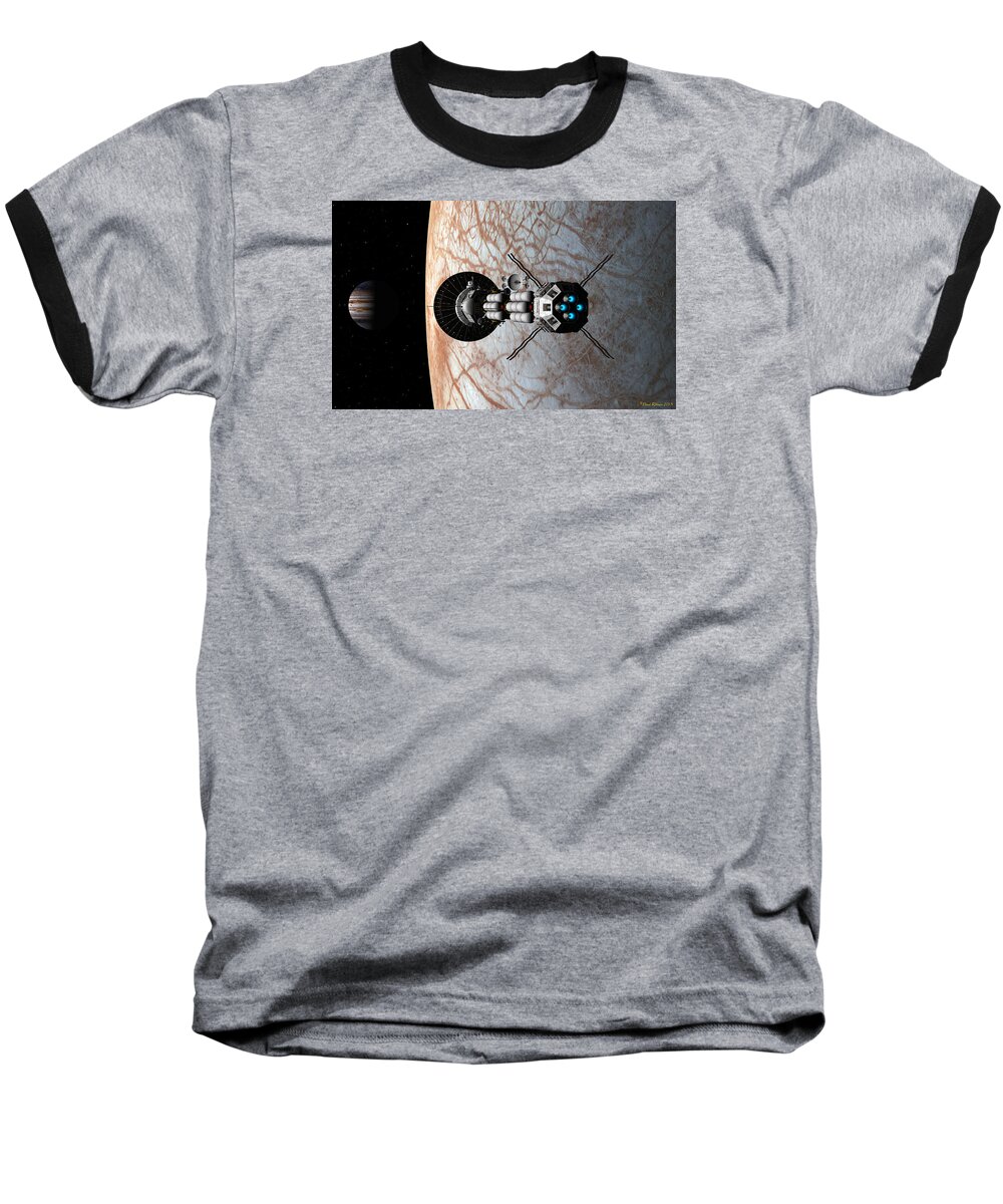 Spaceship Baseball T-Shirt featuring the digital art Europa insertion by David Robinson