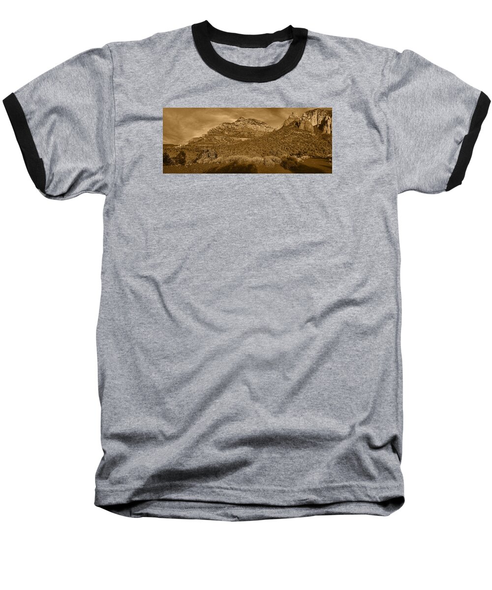 Dry Creek Vista Baseball T-Shirt featuring the photograph Evening Shadows pano Tnt by Theo O'Connor