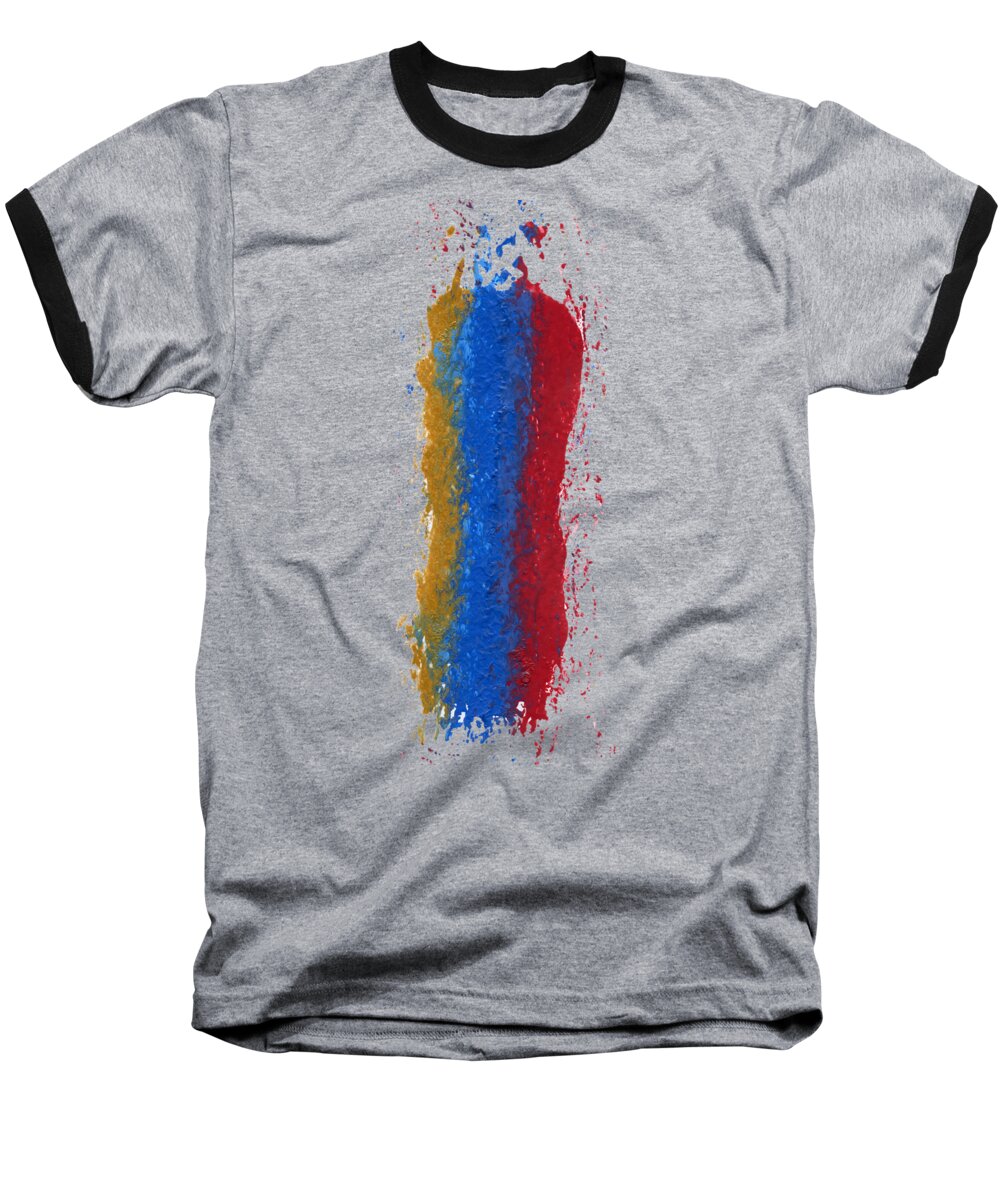 Lori Kingston Baseball T-Shirt featuring the painting Exclamations 3 by Lori Kingston