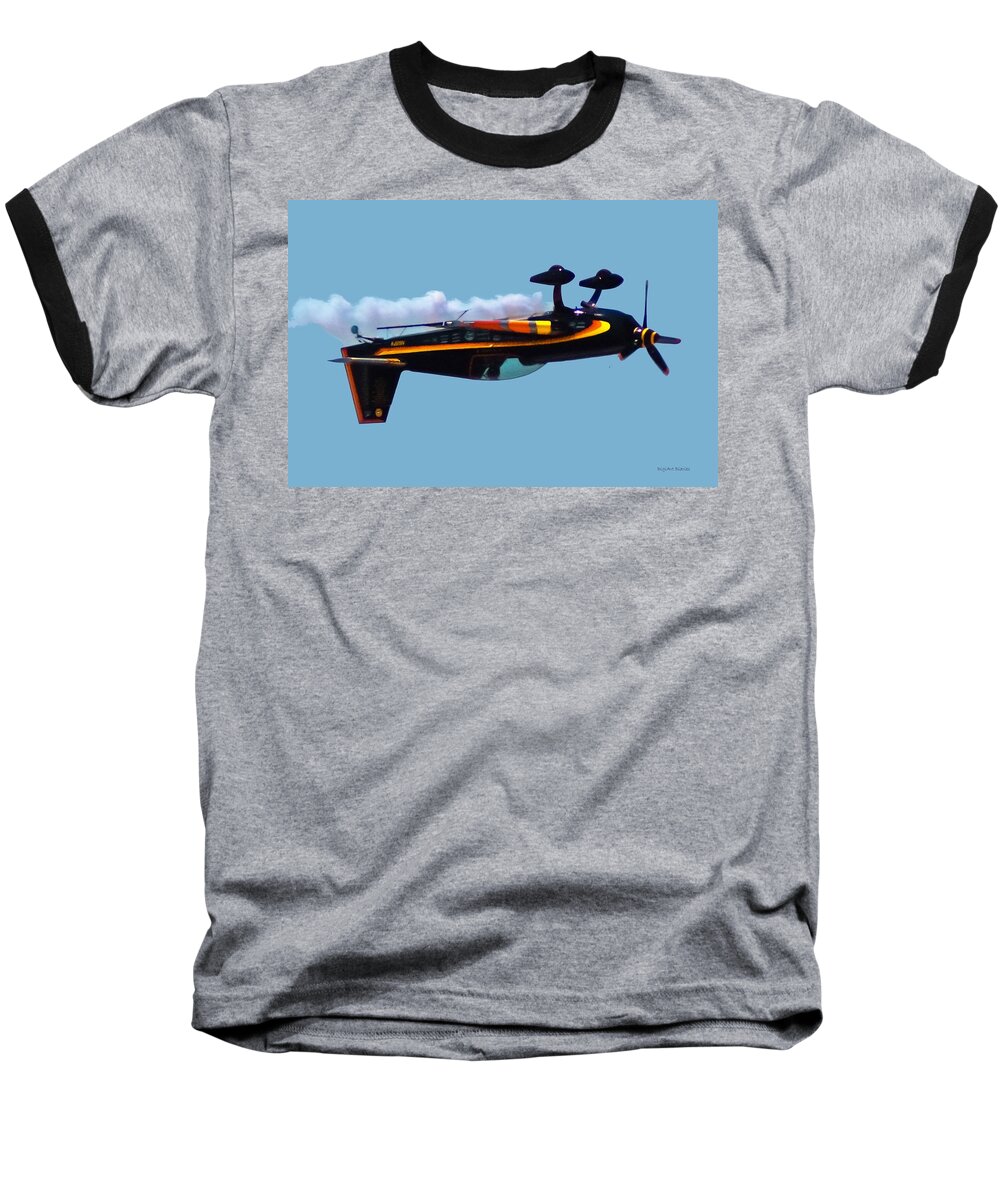 300s Baseball T-Shirt featuring the digital art Extra 300S Stunt Plane by DigiArt Diaries by Vicky B Fuller