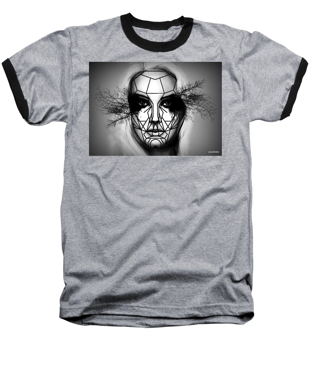 Face Baseball T-Shirt featuring the digital art Eyes Tell The Truth by Paulo Zerbato