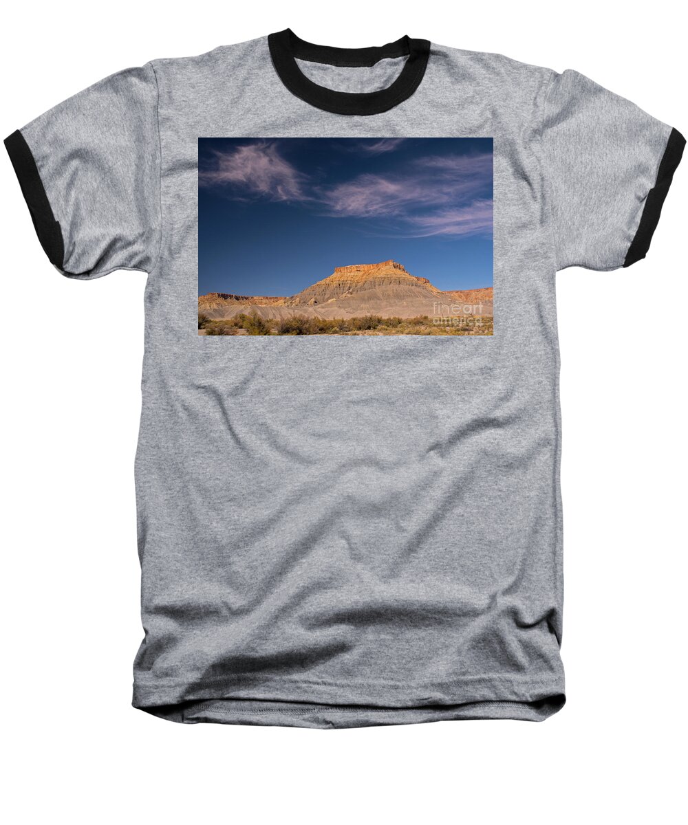 Butte Baseball T-Shirt featuring the photograph Factory Butte Utah by Cindy Murphy - NightVisions