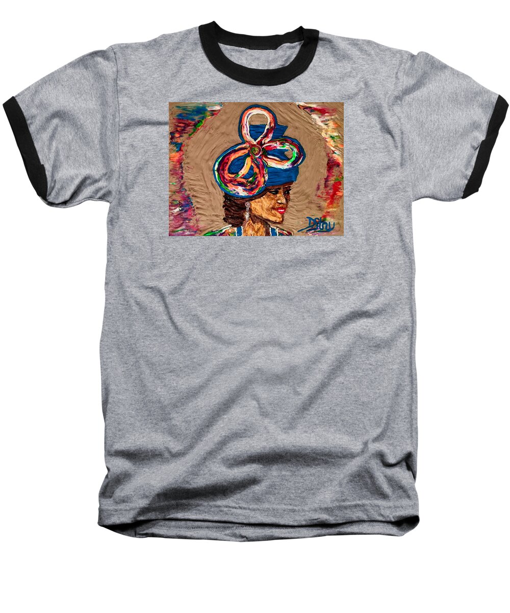 Landscape Baseball T-Shirt featuring the mixed media Faith by Deborah Stanley