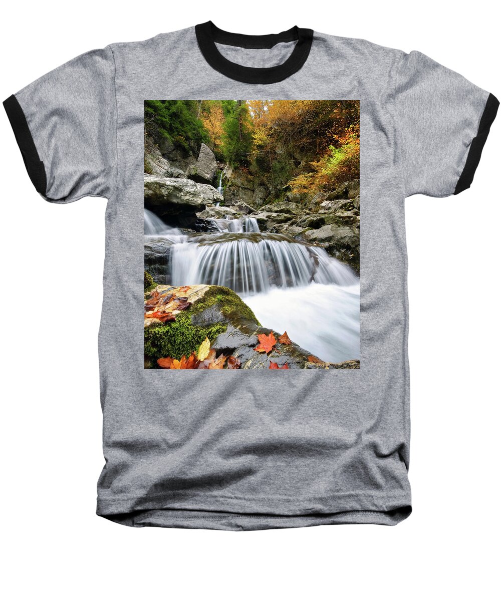 Bash Bish Falls Baseball T-Shirt featuring the photograph Fall Color Bash by Neil Shapiro
