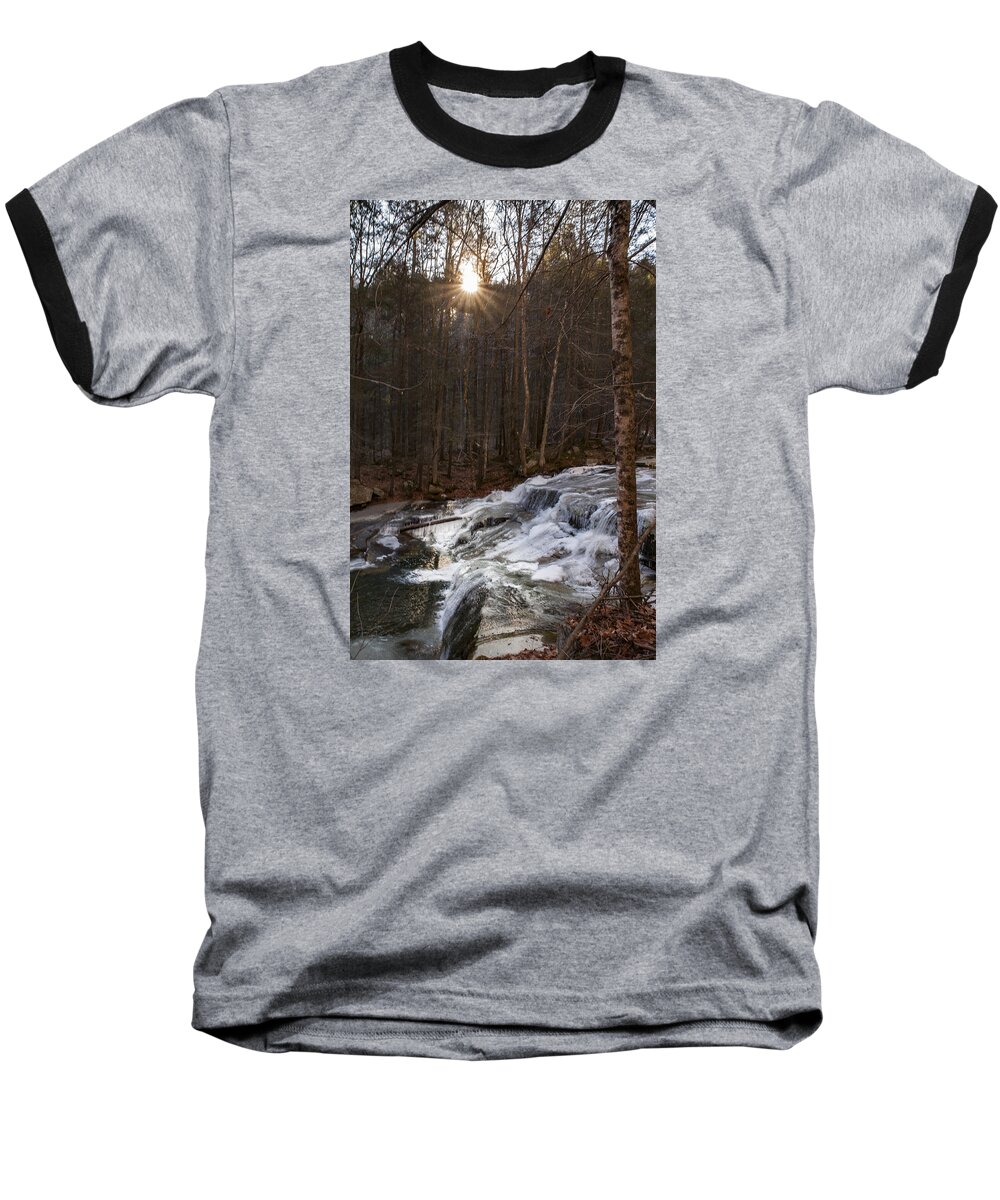 Landscape Baseball T-Shirt featuring the photograph Fall Sunset on Stream by Vance Bell