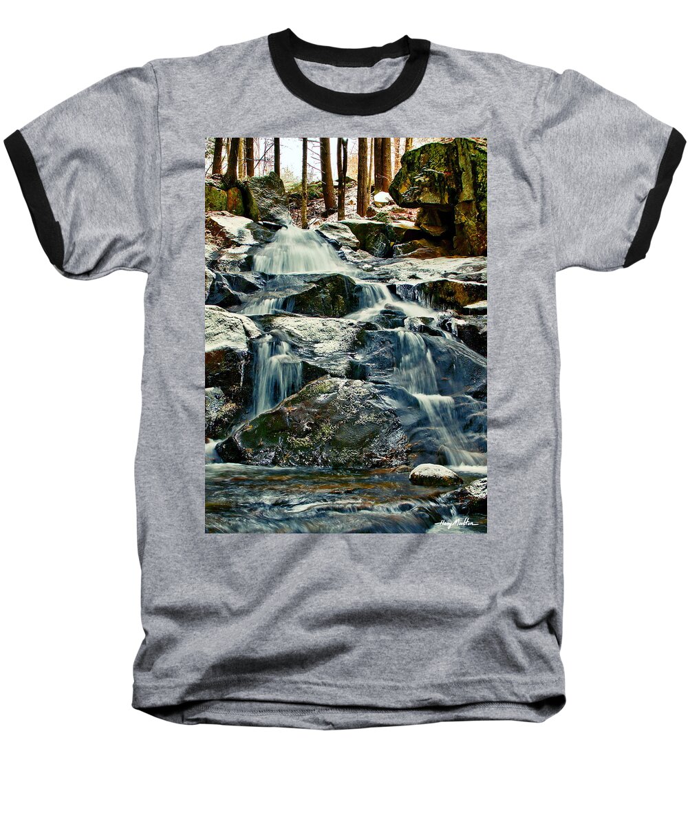 Waterfall Baseball T-Shirt featuring the photograph Falls of Fogg Brook by Harry Moulton