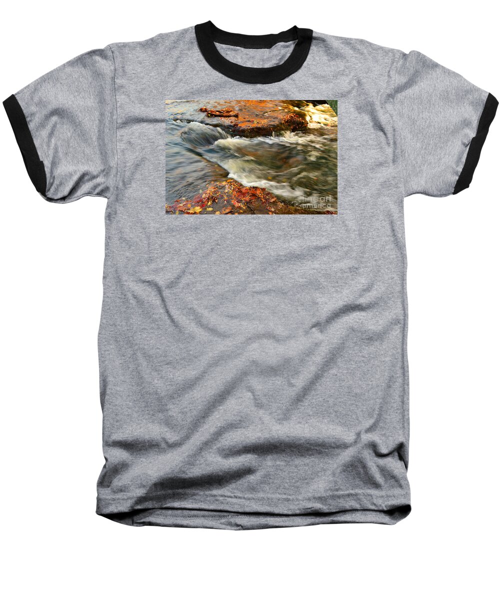 Falls Park Baseball T-Shirt featuring the photograph Falls Park Sunset Waterfall by Amy Lucid