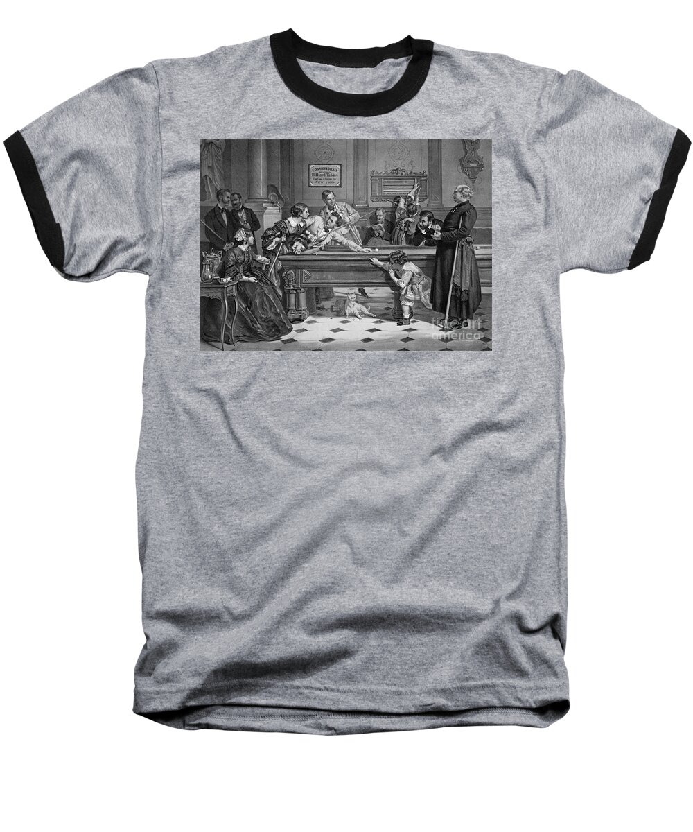 Family Billiards 1891 Baseball T-Shirt featuring the photograph Family Billiards 1891 by Padre Art