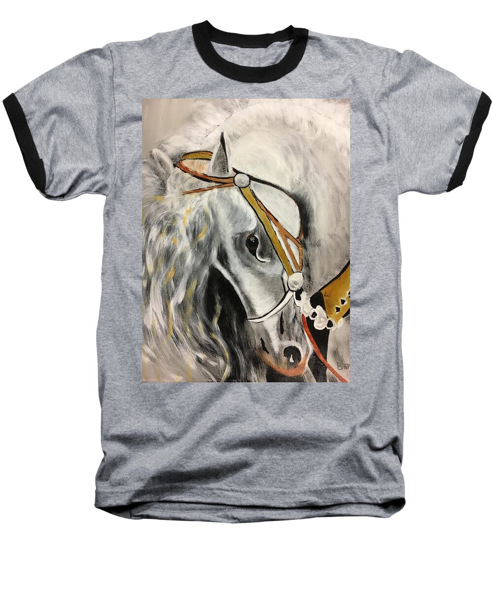 Horse Baseball T-Shirt featuring the painting Fantasy Horse by David Bartsch