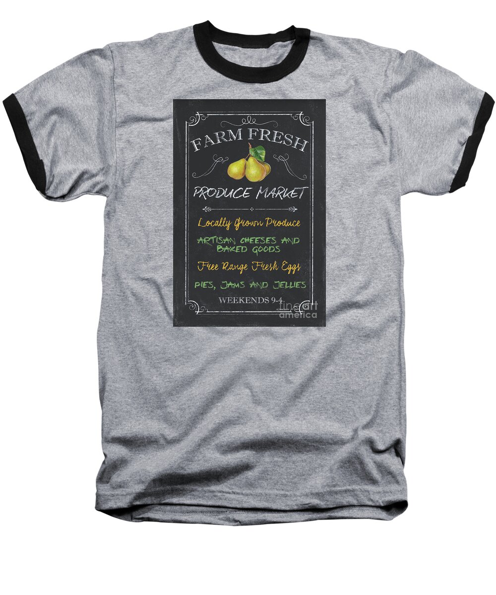 Farm Baseball T-Shirt featuring the painting Farm Fresh Produce by Debbie DeWitt