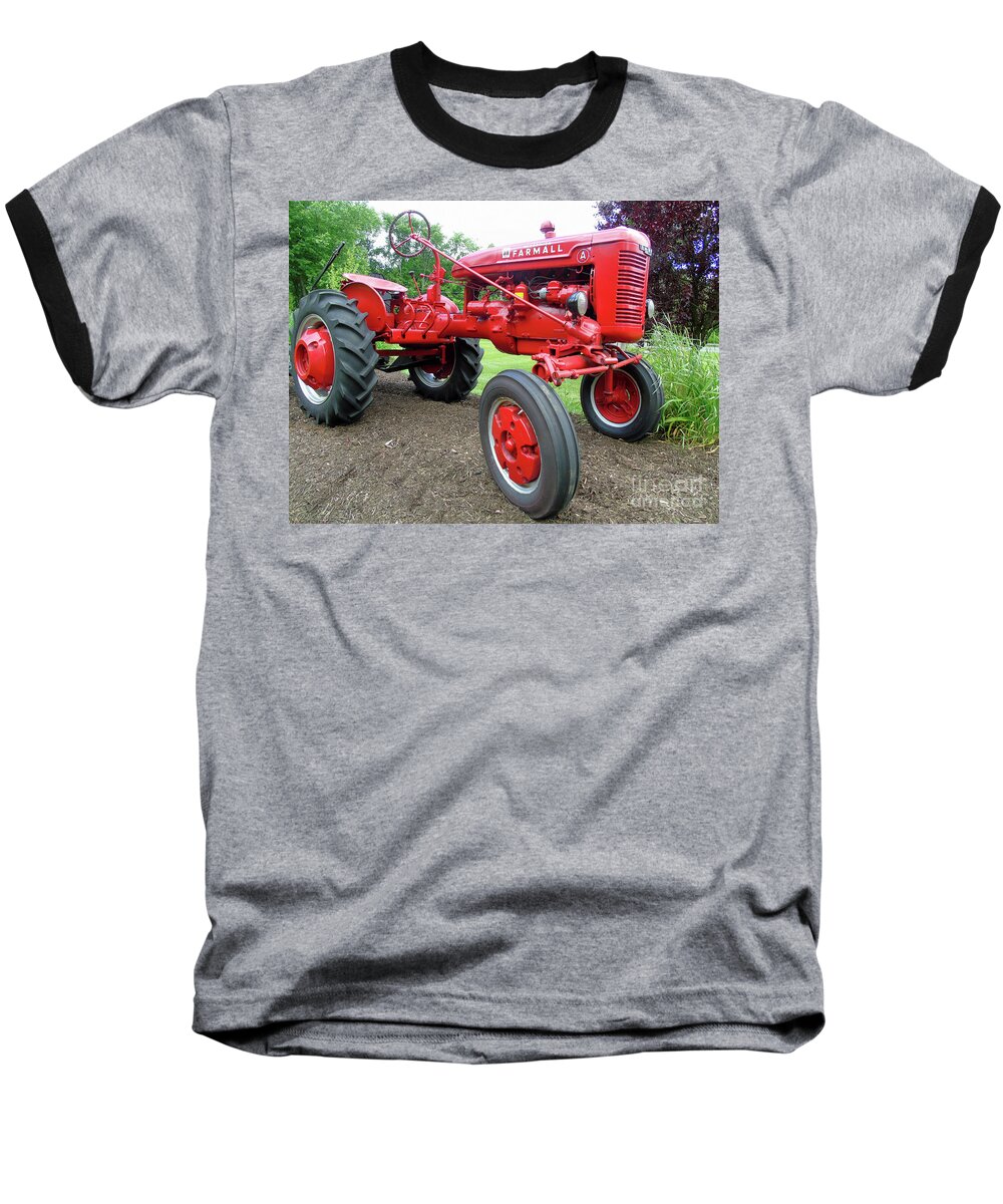 Rural Landscape Baseball T-Shirt featuring the photograph Farmall by Susan Lafleur