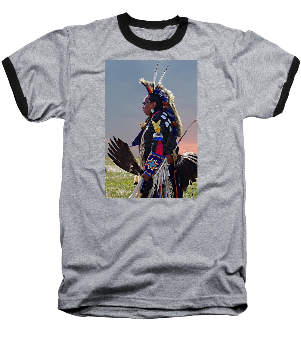 Native American Baseball T-Shirt featuring the photograph Feather Fan by Karen McKenzie McAdoo