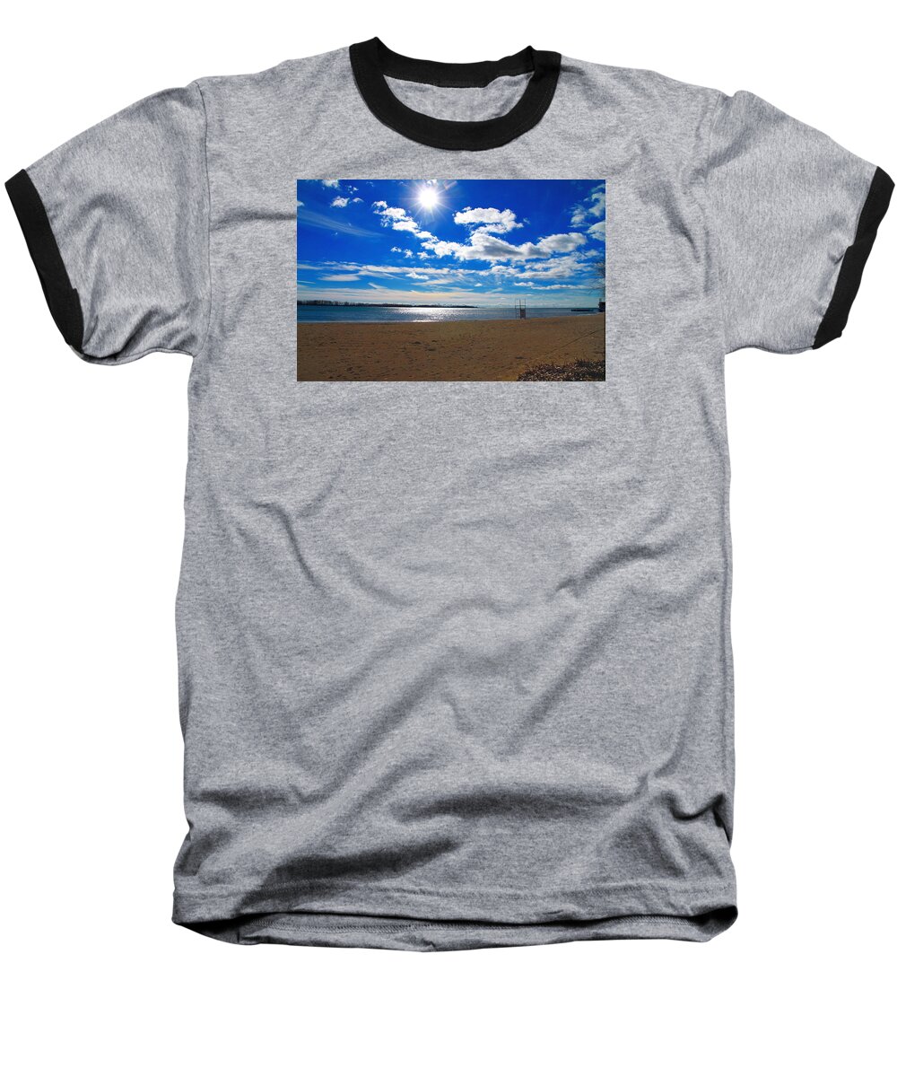 February Baseball T-Shirt featuring the photograph February Blue by Valentino Visentini