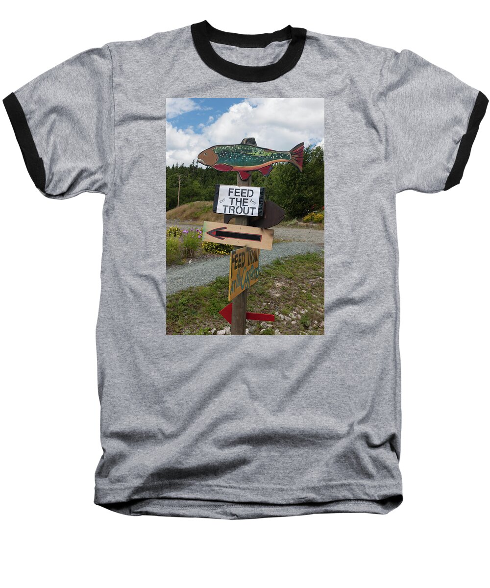 Photograph Baseball T-Shirt featuring the photograph Feed the Trout by Suzanne Gaff