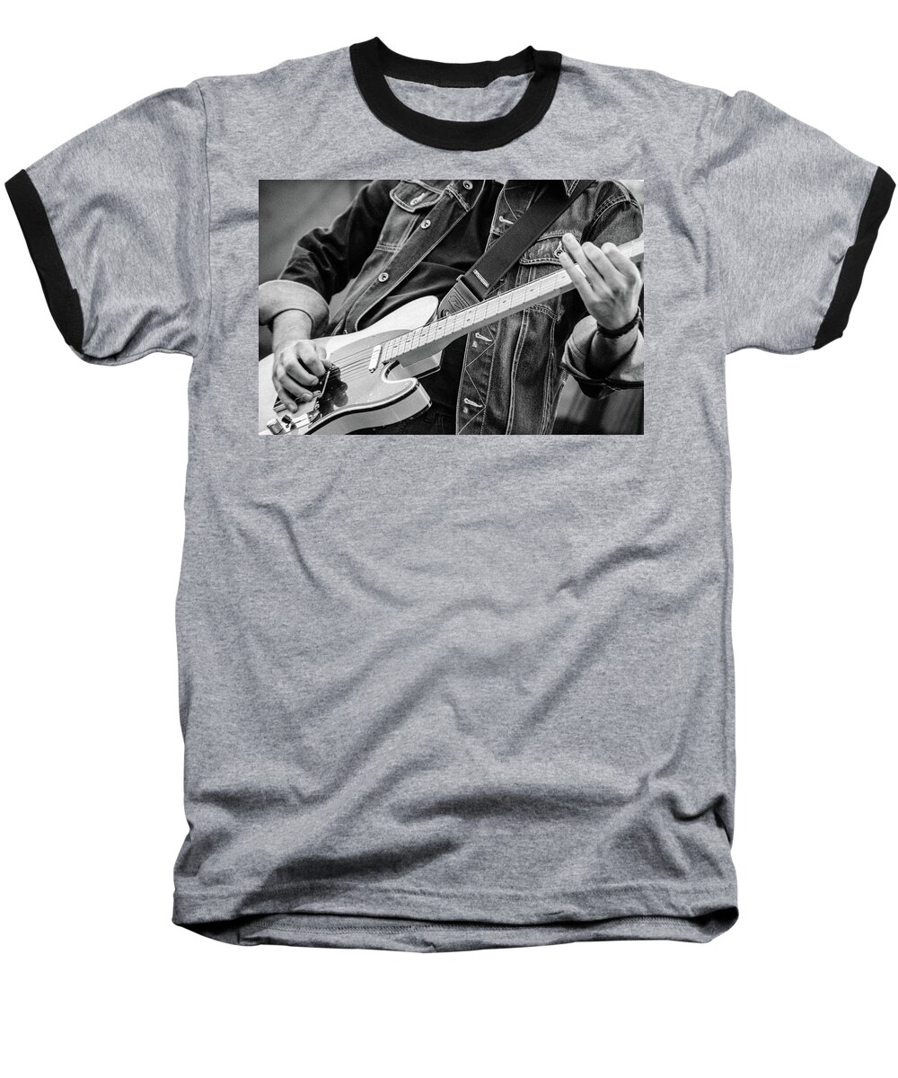 Guitar Baseball T-Shirt featuring the photograph Fender Telecaster on stage 3 by AM FineArtPrints