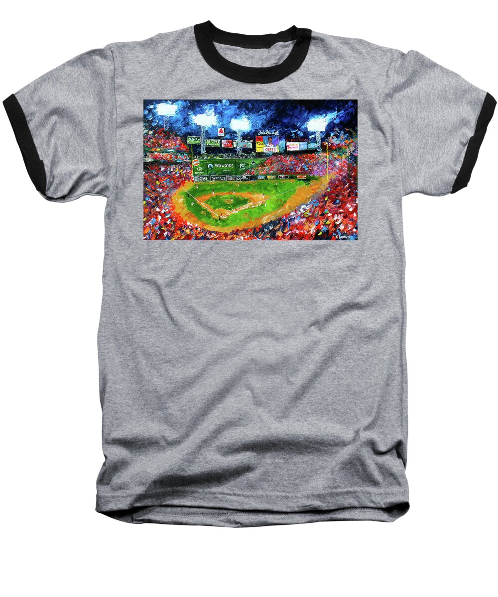 Baseball Baseball T-Shirt featuring the painting Fenway Park by Kevin Brown
