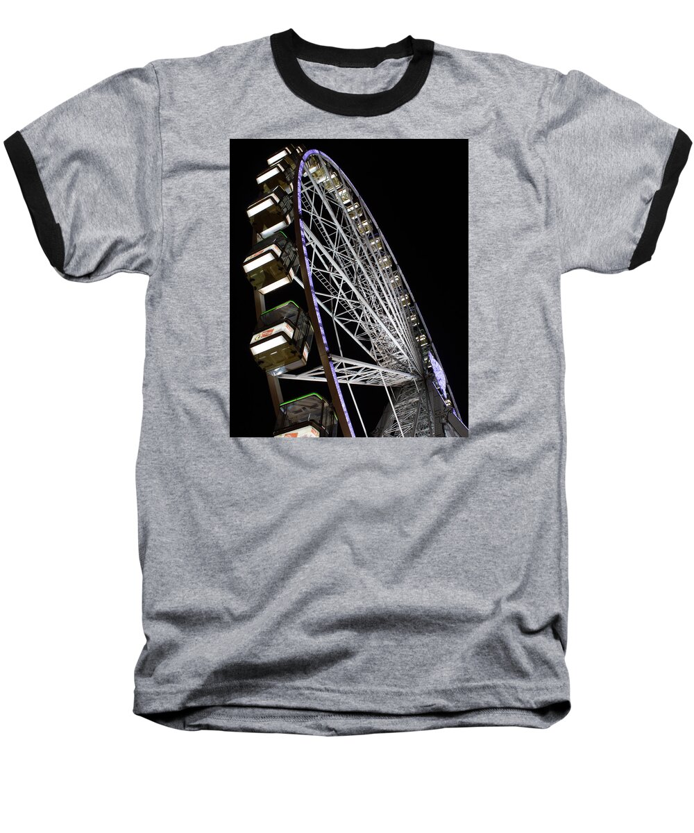 December Baseball T-Shirt featuring the photograph Ferris Wheel at Night 16x20 by Leah Palmer