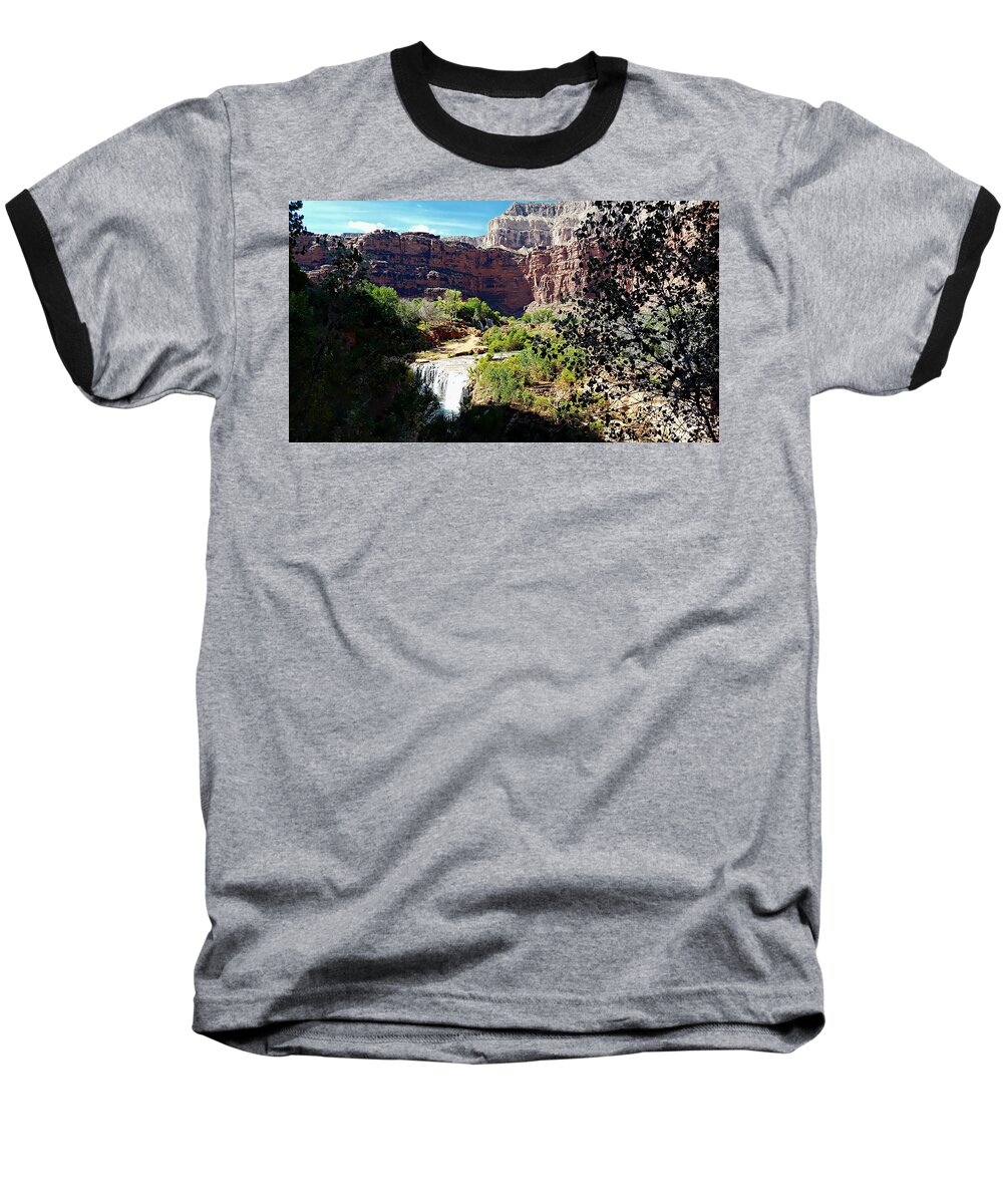 United States Baseball T-Shirt featuring the photograph Fifty Falls and Havasupai Falls Havasupai Indian Reservation by Joseph Hendrix