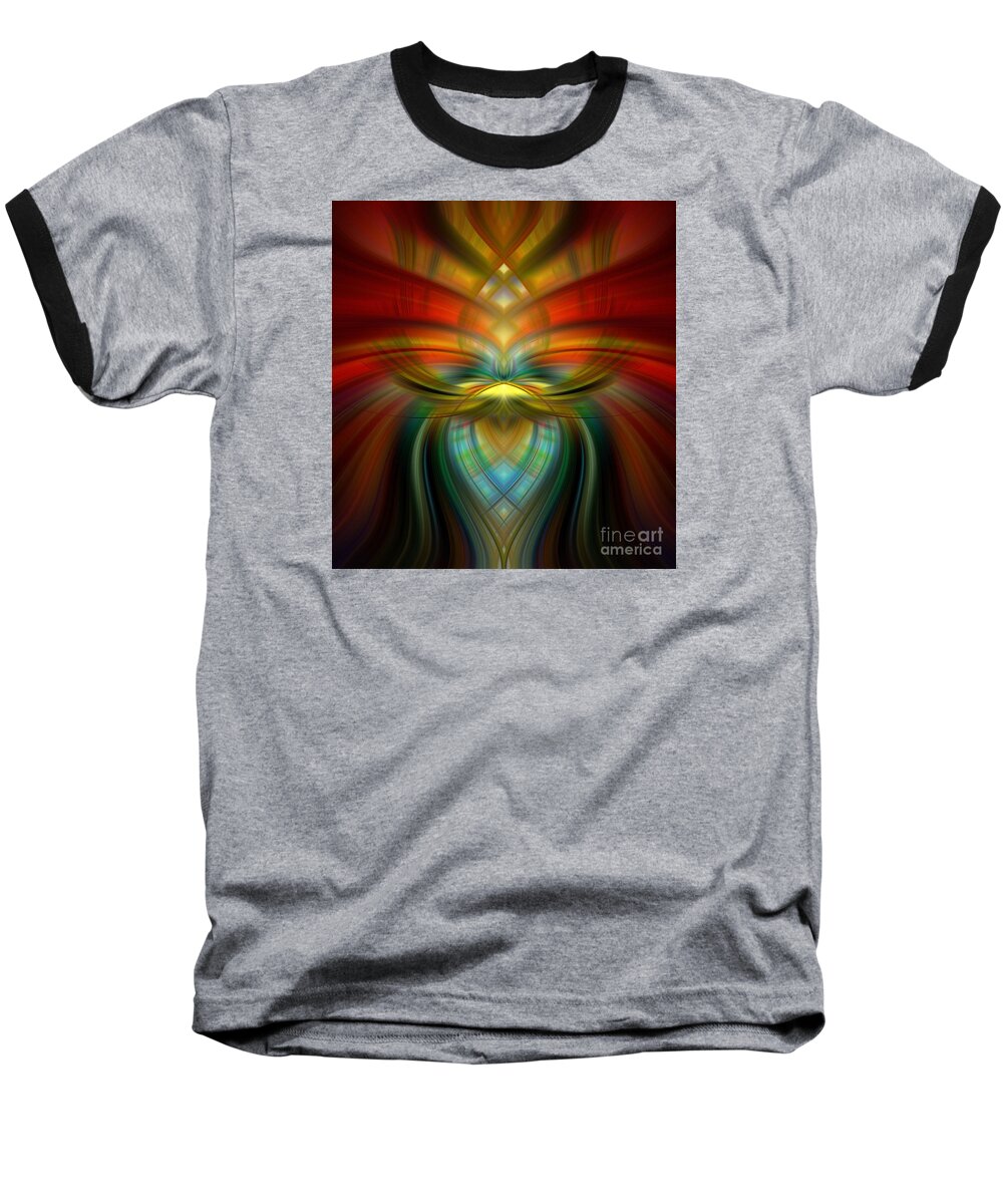 Abstract Baseball T-Shirt featuring the photograph Fire and Ice by Debra Fedchin